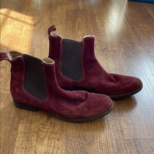 Women's Burgundy Frye Leather Chelsea Boots